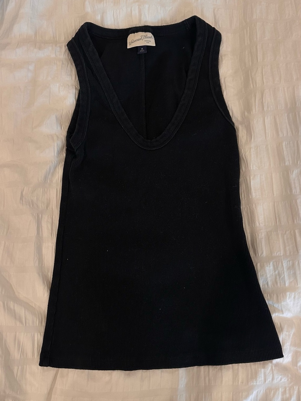Universal Thread Black Ribbed V-Neck Tank - Picture 2 of 9